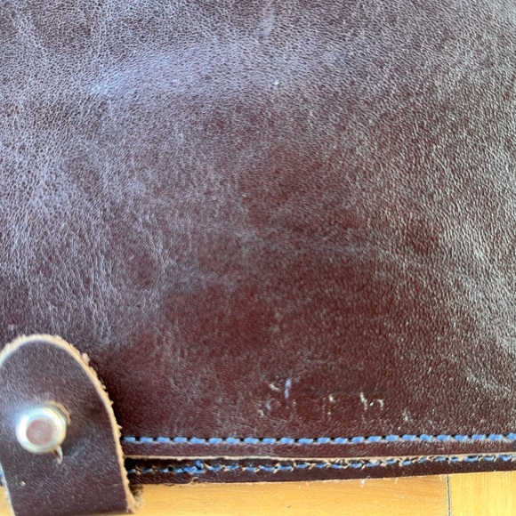 Brown Leather Checkbook Wallet By Dean. - Picture 4 of 5